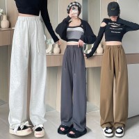 2024春夏新款高腰垂感显瘦窄版显瘦镰刀裤宽松直筒休闲运动阔腿裤
