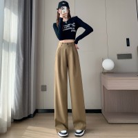 2024春夏新款阔腿西裤女高腰垂坠感小个子百搭宽松直筒休闲拖地裤