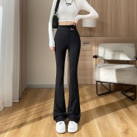 马蹄微喇西装裤女2024新款春夏季高腰显瘦小个子休闲喇叭裤