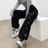 美式工装运动裤女春夏新款宽松束脚小个子高腰阔腿裤休闲卫裤