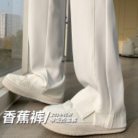 西装阔腿裤女新款春夏高腰垂感直筒西裤窄版香蕉休闲拖地裤