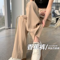 西装阔腿裤女新款春夏高腰垂感直筒西裤窄版香蕉休闲拖地裤