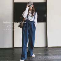 【2024现货】学院风牛仔背带裤D07
