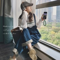 【2024现货】学院风牛仔背带裤D07