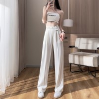 窄版阔腿裤女高级感垂感西装裤小个子西裤夏季薄款直筒裤子
