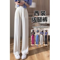窄版阔腿裤女高级感垂感西装裤小个子西裤夏季薄款直筒裤子