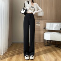 西装裤女2024新款春夏季高腰开叉阔腿拖地裤垂感休闲香蕉裤
