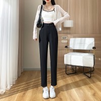 西装裤春夏九分高腰显瘦直筒工装烟管裤休闲职业八分小脚裤