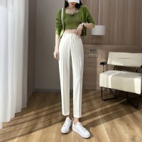 西装裤女直筒垂感九分烟管裤小个子休闲黑色职业工作西服裤
