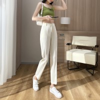 西装裤女直筒垂感九分烟管裤小个子休闲黑色职业工作西服裤
