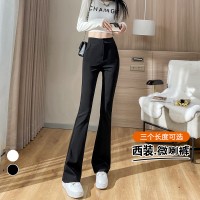 显瘦天花板黑色马蹄裤西装阔腿直筒微喇叭裤修身长裤女