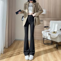 显瘦天花板黑色马蹄裤西装阔腿直筒微喇叭裤修身长裤女
