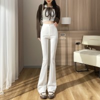 显瘦天花板黑色马蹄裤西装阔腿直筒微喇叭裤修身长裤女