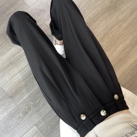 2024新款大码九分直筒西装裤胖妹妹遮肉显瘦气质休闲哈伦裤