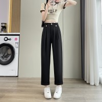 2024新款大码九分直筒西装裤胖妹妹遮肉显瘦气质休闲哈伦裤