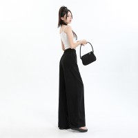 阔腿裤女薄款山本裤褶皱慵懒风小众休闲裤拖地冰丝纸片日系高级潮