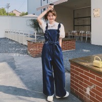 【现货2024】荷叶边牛仔背带裤设计猫耳朵199
