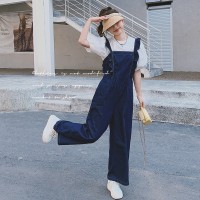【现货2024】荷叶边牛仔背带裤设计猫耳朵199