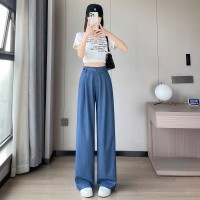 天丝牛仔裤女夏季薄款新款高腰垂感小个子冰丝阔腿裤女