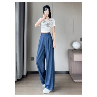 天丝牛仔裤女夏季薄款新款高腰垂感小个子冰丝阔腿裤女