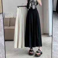 宽松山本裤裙女夏薄款2024新款九分冰丝阔腿显瘦垂感休闲裙裤