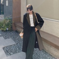春装现货韩版休闲撞色领风衣女202A
