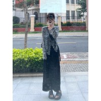 高级感外搭罩衫吊带连衣裙镂空针织衫女夏季2024新款防晒薄款上衣