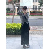 高级感外搭罩衫吊带连衣裙镂空针织衫女夏季2024新款防晒薄款上衣