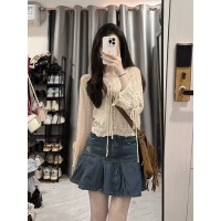 镂空针织衫开衫薄款v领外套女夏季新款慵懒甜美外搭罩衫长袖上衣