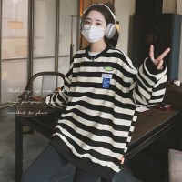 双色【2024现货】宽松oversize条纹韩版卫衣199