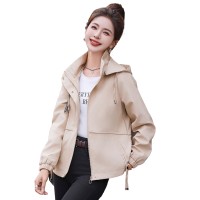 现货（帽子可脱卸）2024年春装外套女新款气质显瘦上衣休闲夹克