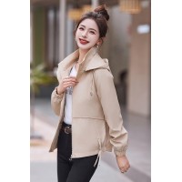 现货（帽子可脱卸）2024年春装外套女新款气质显瘦上衣休闲夹克