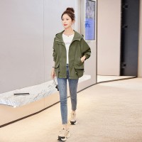 现货2024年春季短款外套宽松连帽插肩袖