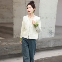 （现货放心推）小香风亮片撞色袖子中式领时尚外套