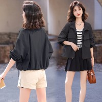 现货主推设计感小众立领夹克上衣女短款外套户外工装棒球服
