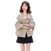 现货主推复古工装短外套女设计感冲锋衣休闲宽松夹克上衣