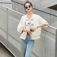 新中式改良g风外套女装2024春季新款设计感撞色拼接气质盘扣上衣