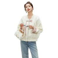 新中式改良g风外套女装2024春季新款设计感撞色拼接气质盘扣上衣