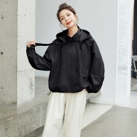 2024年新款春季风衣女短款宽松休闲连帽显瘦外套女小个子