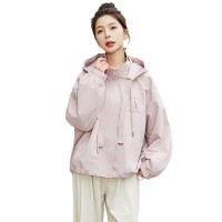 2024年新款春季风衣女短款宽松休闲连帽显瘦外套女小个子