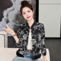 现货新中式女装春夏季新款时尚休闲外套气质通列百搭提花拼接上衣