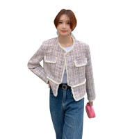 【轩衣居现货】小香风短外套拼接680