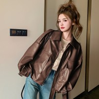 现货【2024高级感皮衣】多颜色机车短外套