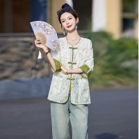 现货新中式薄款外套2024夏装新款复古气质时尚盘扣长袖外套防晒衣