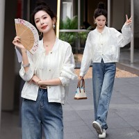 2024夏季新款g风刺绣盘扣防晒衣外套女薄款百搭宽松气质洋气上衣