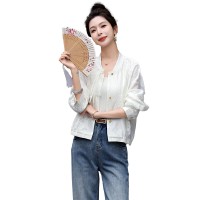 2024夏季新款g风刺绣盘扣防晒衣外套女薄款百搭宽松气质洋气上衣