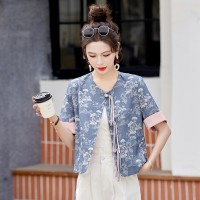 新中式提花女装春2024夏季新款百搭气质时尚通列休闲复古外套上衣
