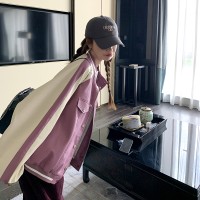 2024春新款拼色夹克皮衣外套棒球服1875有买家秀