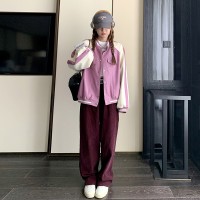 2024春新款拼色夹克皮衣外套棒球服1875有买家秀