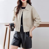 小个子短款皮衣外套女2024春装新款休闲宽松百搭pu夹克机车服上衣